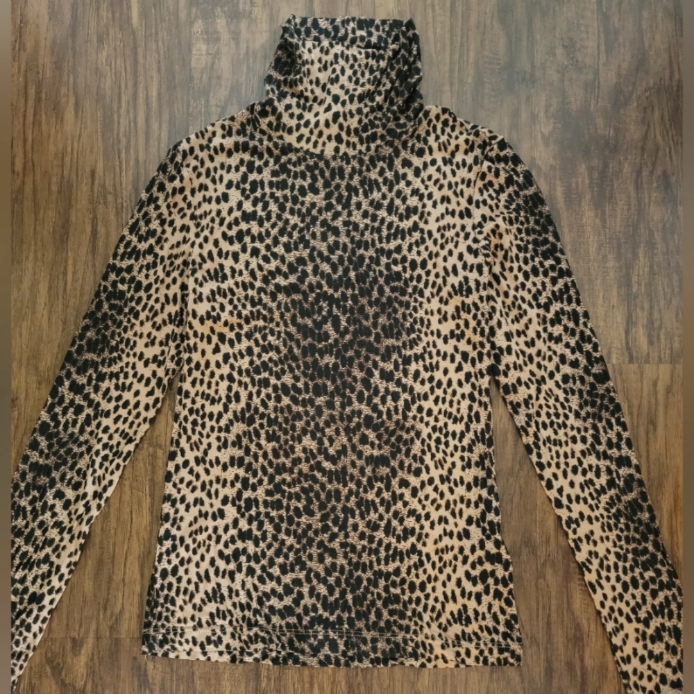 H&M Animal Print High Neck Top